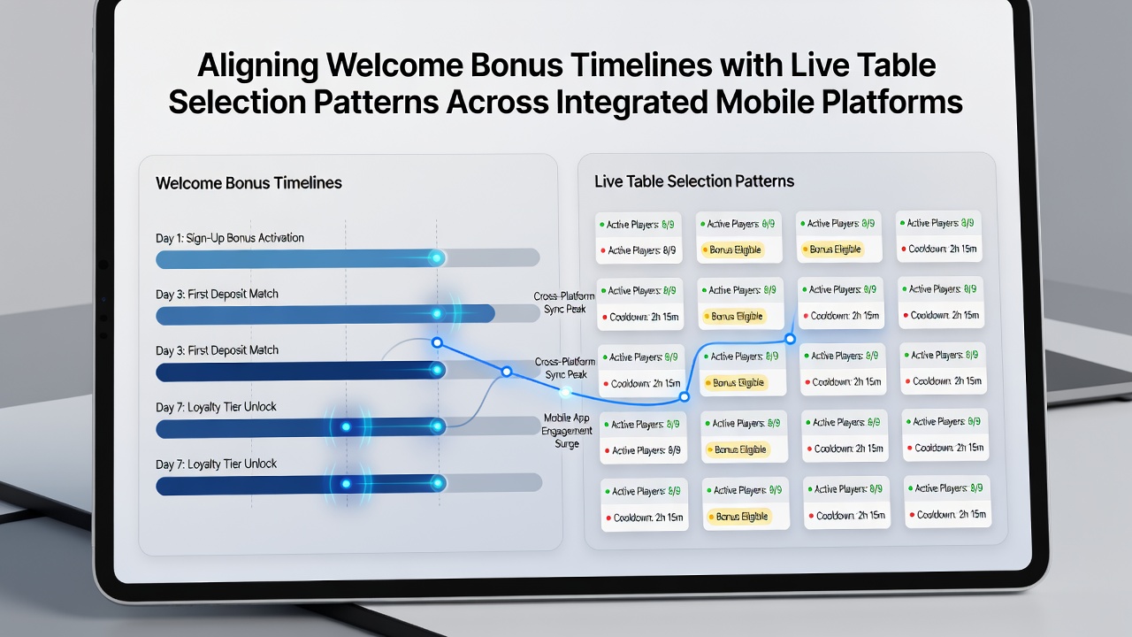 Dashboard mit synchronisierten Bonus-Timelines und Live-Tisch-Statistiken auf Tablet